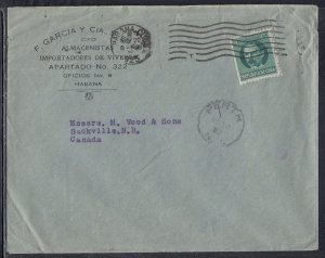 1Cuba - Nov 22, 1923 Advertising Cover to Canada