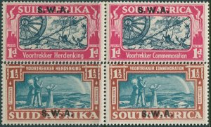 South West Africa 1938 SG109-110 Voortrekker bilingual pairs set MLH