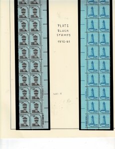 Remote Outpost & Lighthouse 28c & 29c Postage Plate Strips of 20 stamps #1604-05