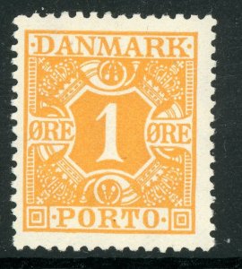 Denmark 1922 Postage Due 1 Ore Orange Scott #J9 MNH B364