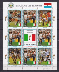 Paraguay 1989 Football World Cup Italy 1990 Stamps KB MNH