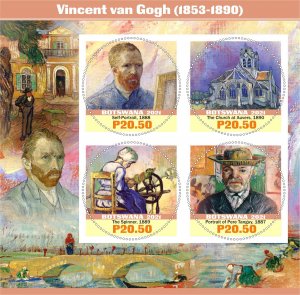 Stamps. Art. Vincent Van Gogh 2021 year 1+1 sheets perf Botswana