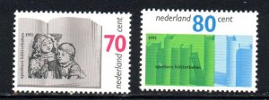 Netherlands Sc 801-802 1991 Public Libraries stamp set mint NH