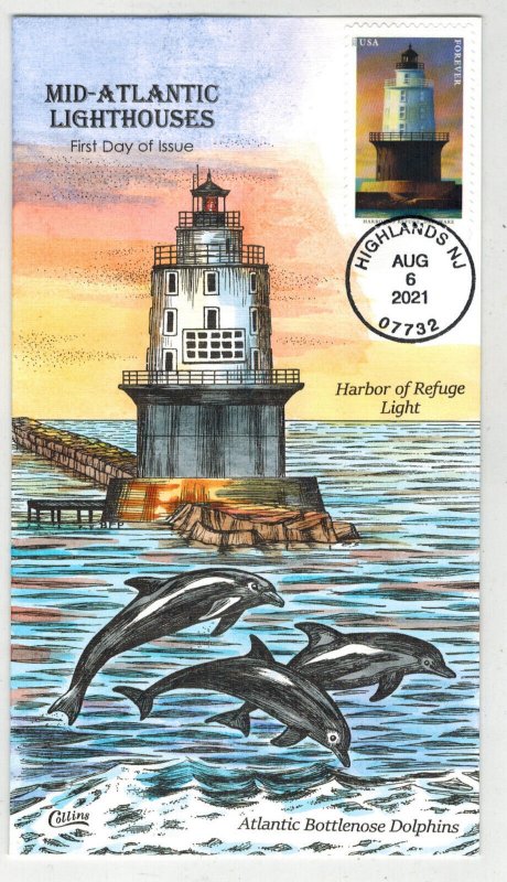 2021 SCARCE COLLINS HANDPAINTED MID ATLANTIC LIGHTHOUSES HARBOR OF REFUGE LIGHT