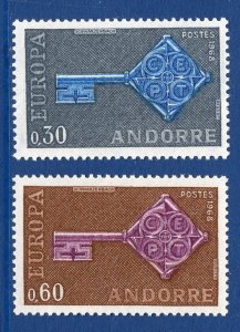 Andorra French    #182-183  MNH  1968  Europa