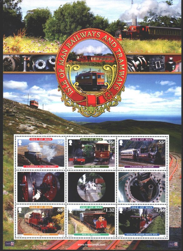 Isle Of Man. 2010. 1627-32, bl 73. Railway transport. MNH.