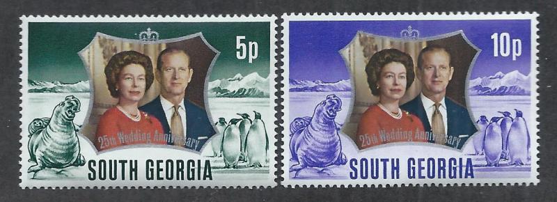 SOUTH GEORGIA SC# 35-6 VF/MNH 1972