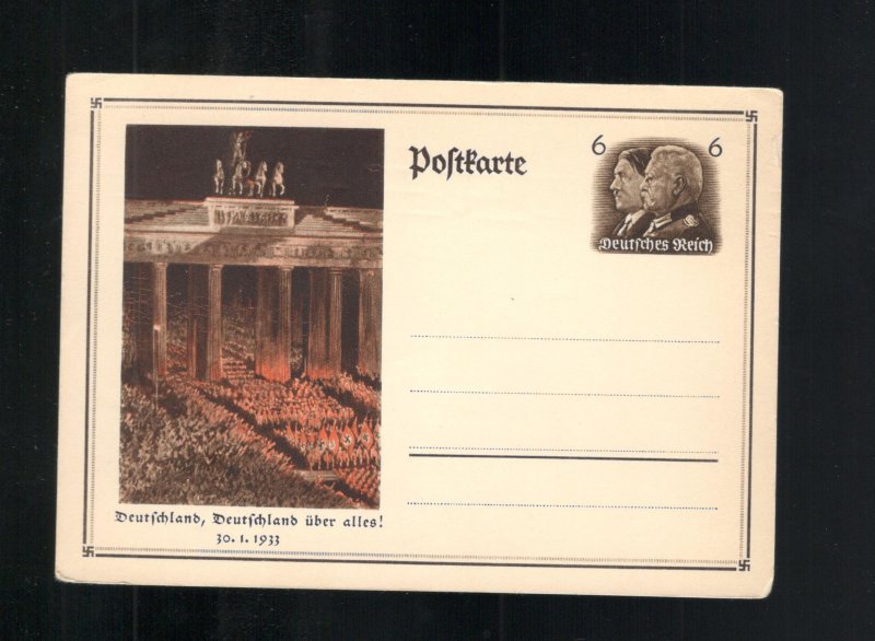 GERMANY WWII ERA PROPAGANDA POSTAL CARD: 1933 UBER ALLIES
