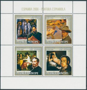 Sao Tome & Principe 2006 MNH Art Stamps Spanish Paintings El Greco Goya 4v M/S