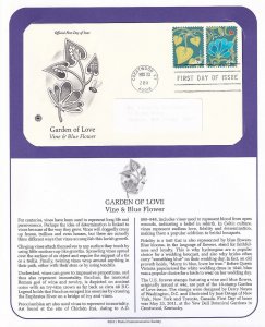 2011 Garden of Love Flowers Sc 4531-40 FDCs, PCS cachets on info pages 4540a