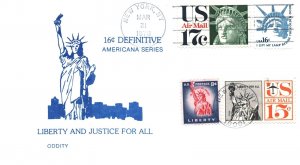 SCOTT 1599 16c AMERICANA ISSUE ON ODDITY MULTI-STAMP COMBO CACHET FDC 1978