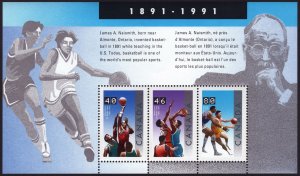 SC#1344 Basketball Centenary Souvenir Sheet (1991) MNH