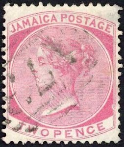 Jamaica SG9 2d Rose Wmk CC St Anns Bay A73 Pmk