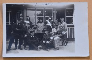 WWI German Photo RPPC Red Cross Medics Mock Poincare Nicholas II Dummies Doll