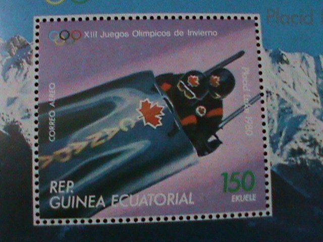 ​GUINEA EQUATORIAL-PROMOTE-OLYMPIC LAKE PLACID'80 -EST.$8 CTO-IMPERF-S/S-VF