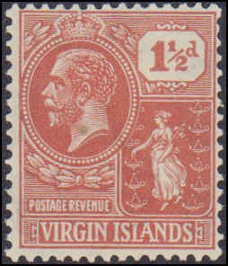 Virgin Islands #57, Incomplete Set, 1925, Hinged