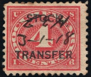 RD3 4¢ Stock Transfer Stamp (1918) Used