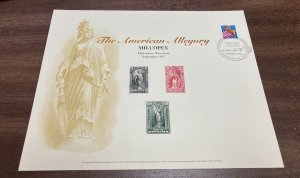 KAPPYS B.E.P. 1997 MILCOPEX AMERICAN ALLEGORY SOUVENIR CARD SPECIAL CANCEL A379