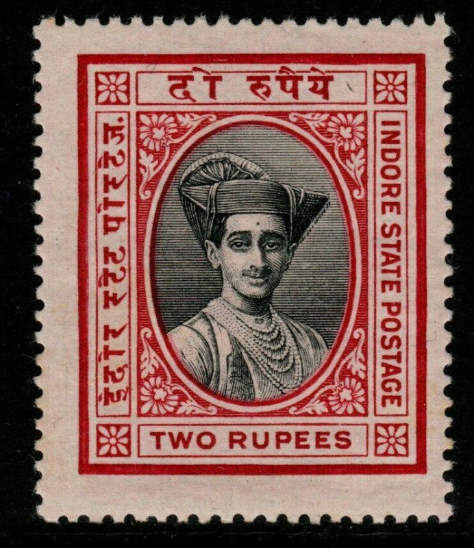 INDIA-INDORE SG31 1927 2r BLACK & CARMINE MTD MINT