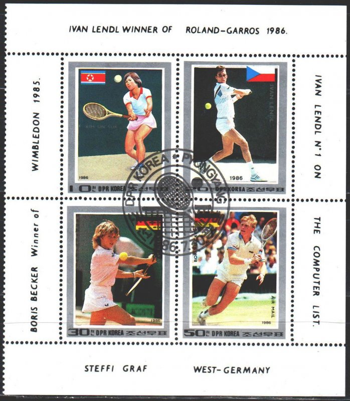 North Korea. 1986. 2755-58. Tennis Sports. USED.