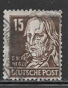 Germany Russian Zone 10N34: 15pf GWF Hegel, used, F