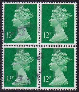 GB - 1985 - Scott #MH79 - used block of 4 - Machin Head