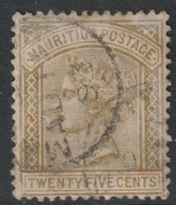 Mauritius Scott 74 - SG110, 1882 Victoria 25c used