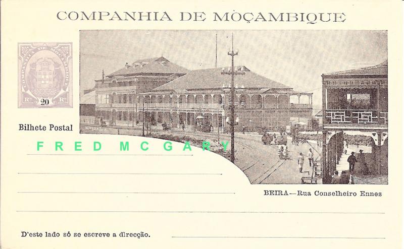 1904 Mozambique Company Illustrated 20-Reis Postal Card: Rua Conselheiro Ennes