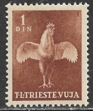 YUGOSLAVIA TRIESTE ZONE B 1951 1d COCKERAL Issue Sc 31 MNH