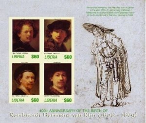Liberia - 2006 - REMBRANDT - Sheet of 4 Stamps - MNH   PERF