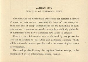 Vatican City to Canada, 1977 Postal Cover with original New issues brochures