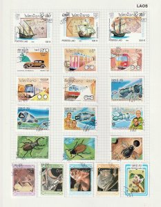 LAOS Trains Wildlife Air Mid/Modern M&U Collection on Pages(250+Items)(Goy3446