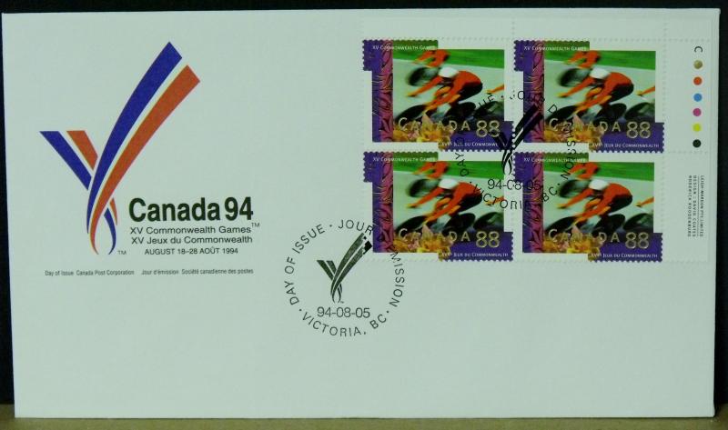 3207   Canada   FDC's   # 1517-22   PB   XV Commonwealth Games     CV$ 26.25