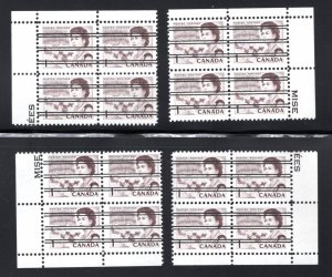 454xx, Scott, 1c, Matched PB Set, Centennial Definitives, Canada Postage Stamps