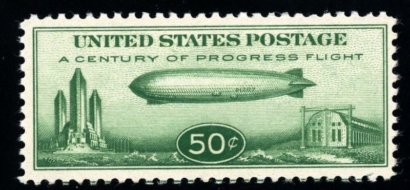 USAstamps Unused VF US 1933 Airmail Zeppelin Scott C18 OG MNH 