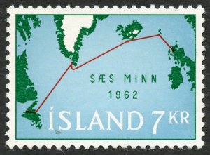 Iceland Scott 351 MNHOG - 1962 7kr Submarine Telephone Cable - SCV $0.60