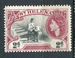 ST.HELENA; 1950s early QEII Pictorial issue Mint hinged 2d. value
