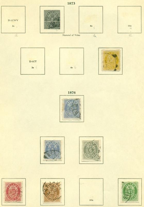 ICELAND COLLECTION 1873–1947, All used mounted on pages, Scott $11,044.00