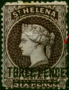 St Helena 1868 3d Deep Dull Purple SG11Var 'Plate Flaw' Fine MM