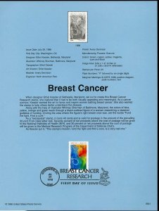 UNITED STATES 1998 BREAST CANCER SOUVENIR PAGE FD CANCELED 