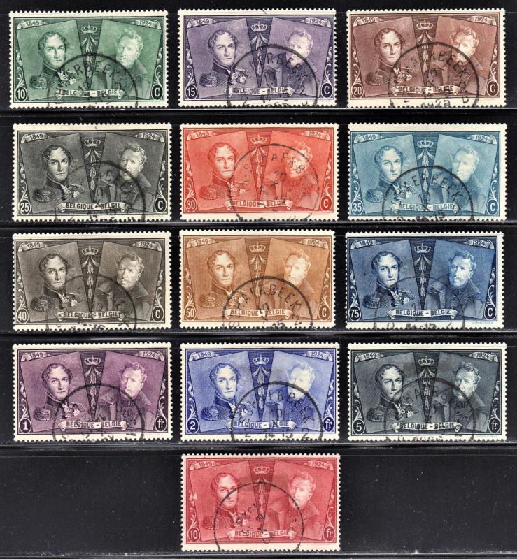 Belgium Scott 172-84  complete set  F to VF used.