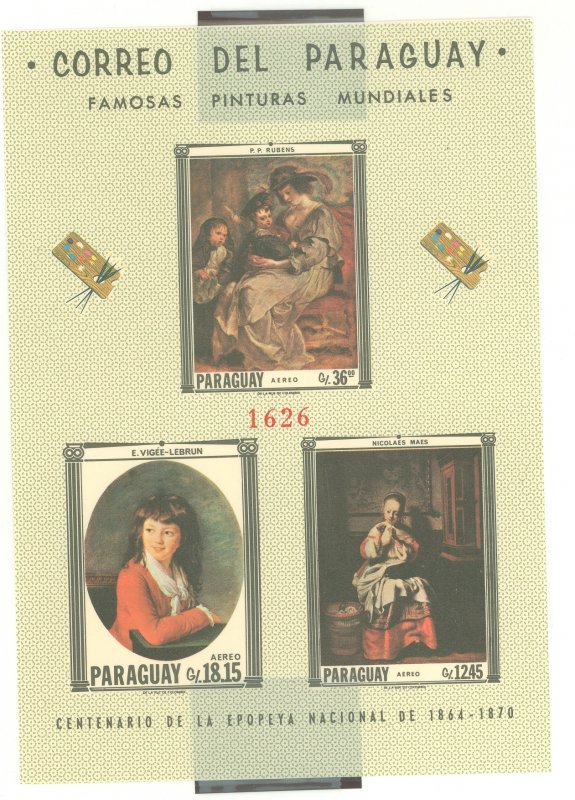 Paraguay #1037-1039v Mint (NH) Souvenir Sheet
