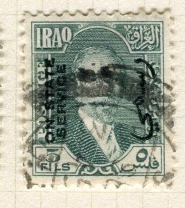 IRAQ; 1932 early Faisal STATE SERVICE issue used Shade of 5f. value