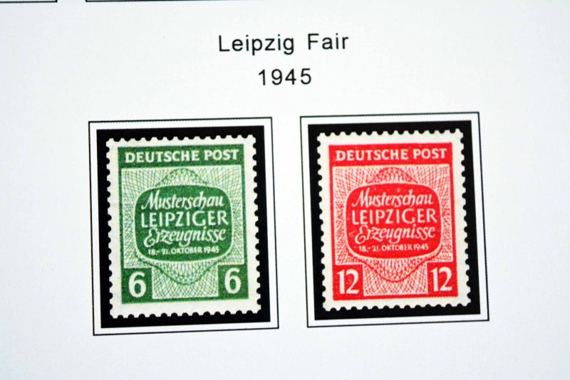 COLOR PRINTED OCCUPIED GERMANY 1945-1949 STAMP ALBUM PAGES (50 illustr. pages)