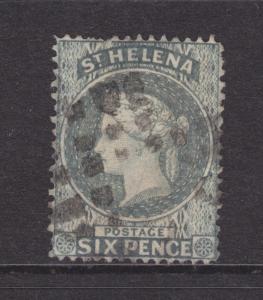 St. Helena Sc 6 used 1889 6p gray blue QV, Watermark Variety