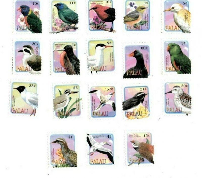 Palau - 2002 - Bird Definitives - Set of Eighteen - MNH 