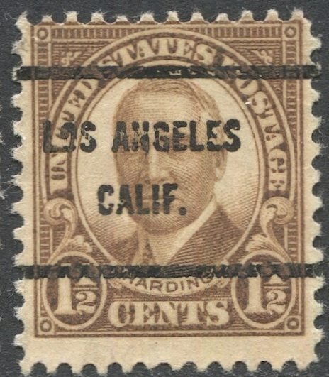 US Sc 684 Used F-VF 1-1/2c Harding,  LOS ANGELES / CALIF.  Precancel