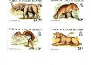 Turks and Caicos - 1991 - Extinct Animals - Set of 4 Stamps - Scott#904-0 - MNH