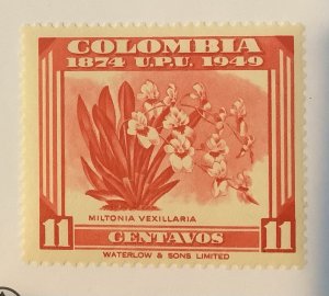 Colombia 1950 Scott 585 MH - 11c, UPU 75th Anniv., Miltonia vexillaria