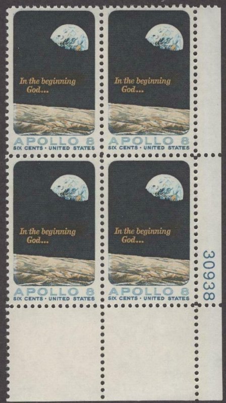 Scott # 1371 - US  Plate Block Of 4 - Apollo 8 Space Mission - MNH - 1969